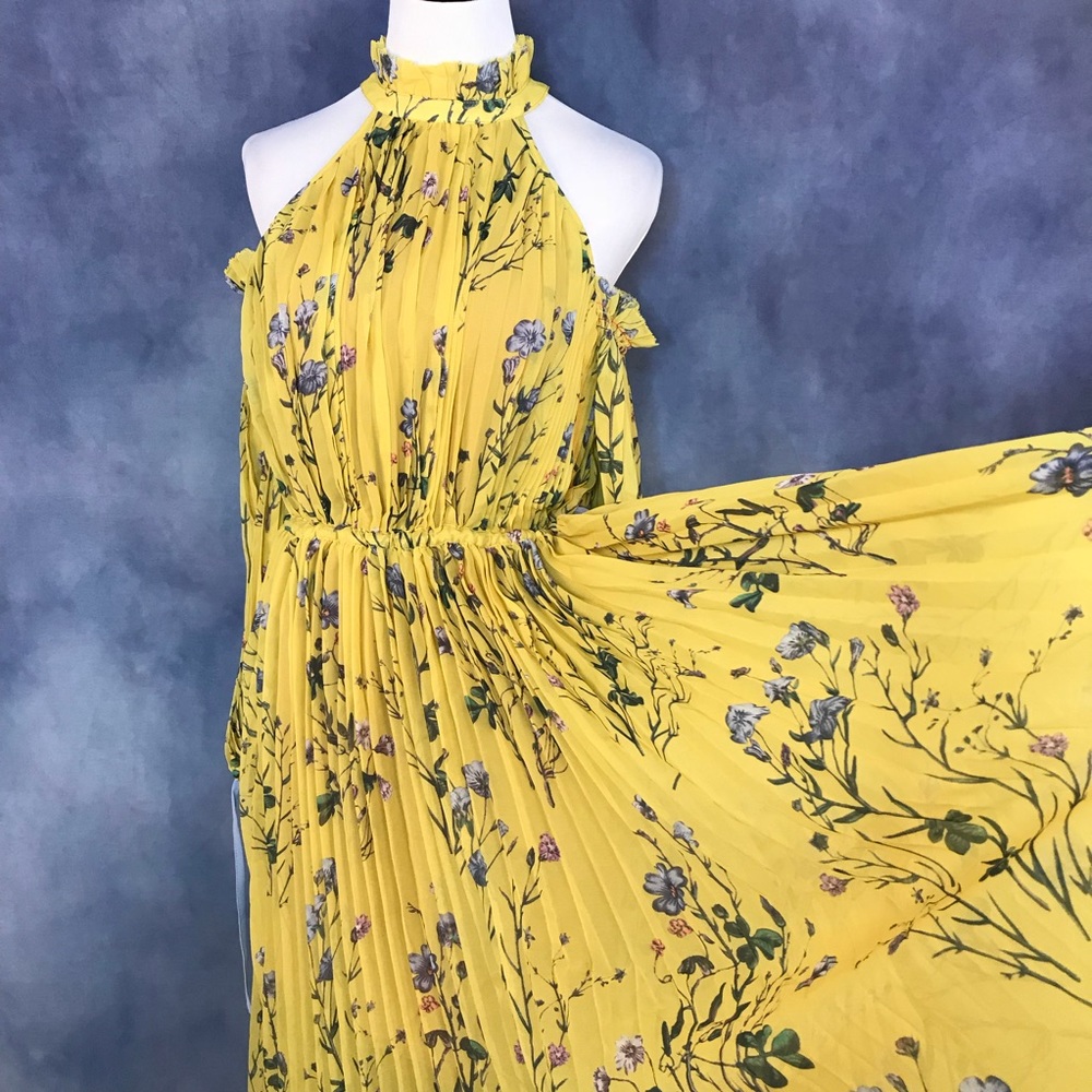 Self portrait cold shoulder floral maxi dress S M - Picture 6 of 7